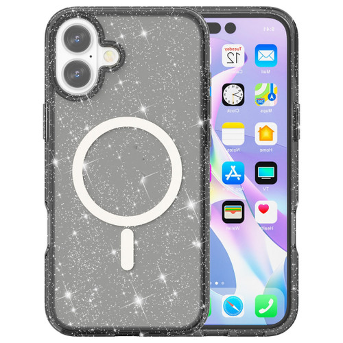 Crystal Glitter Fusion Case with MagSafe for iPhone 16 Plus - Smoke