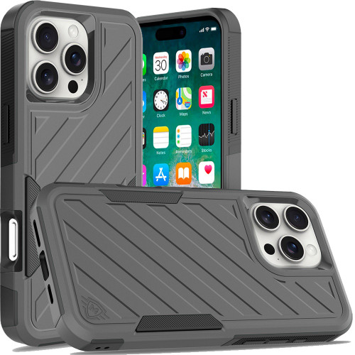 Military Grade Noble Hybrid Armor Case for iPhone 16 Pro - Grey