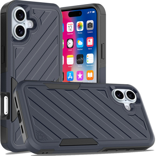 Military Grade Noble Hybrid Armor Case for iPhone 16 Plus - Blue