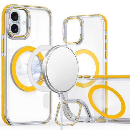 Clarity Collection MagSafe Case with Camera Ring Stand for iPhone 16 - Yellow