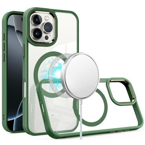 Perfect Crystal Clear MagSafe Case for iPhone 16 Pro Max - Green