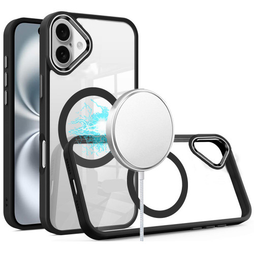 Perfect Crystal Clear MagSafe Case for iPhone 16 Plus - Black