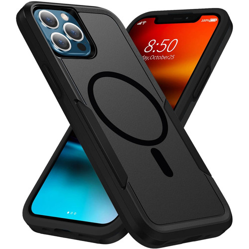 Military Grade TUFF Hybrid Armor Case with MagSafe for iPhone 16 Pro - Black