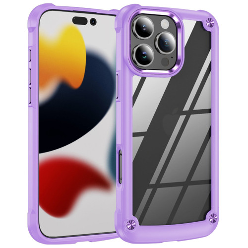 Military Grade Tough Shield Snap-on Transparent Case for iPhone 16 Pro - Purple
