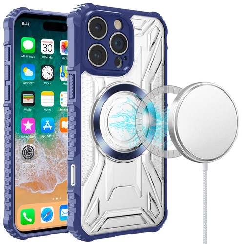 Fusion Evo Transparent MagSafe Case for iPhone 16 Pro - Blue