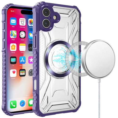 Fusion Evo Transparent MagSafe Case for iPhone 16 - Purple