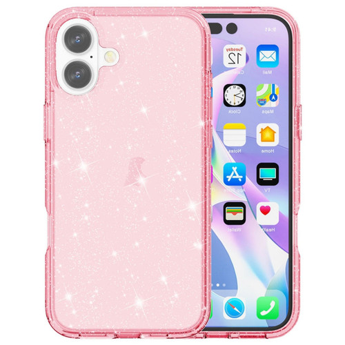 Crystal Glitter Fusion Case for iPhone 16 - Pink