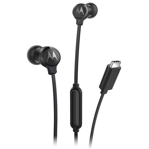 Motorola Sound 3C-S USB-C Wired Earbuds with Microphone - Black