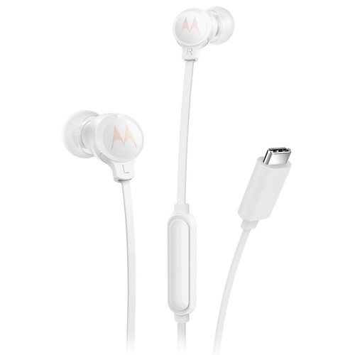 Motorola Sound 3C-S USB-C Wired Earbuds with Microphone - White