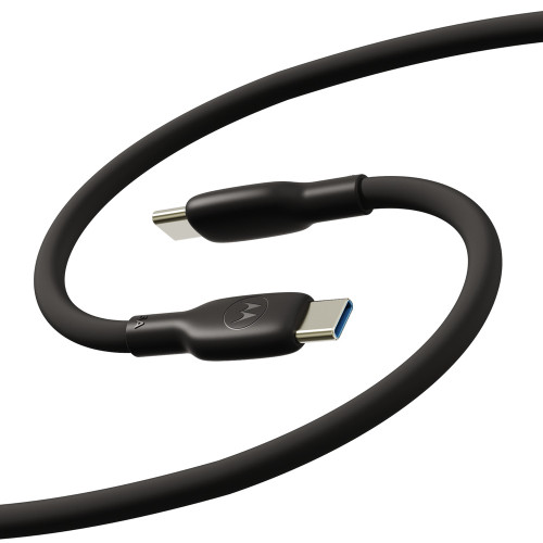 Motorola TurboPower Silicone 100W 5A USB-C to USB-C Cable 6.6ft - Black