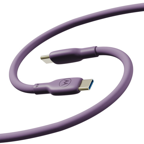 Motorola TurboPower Silicone 100W 5A USB-C to USB-C Cable 6.6ft - Purple