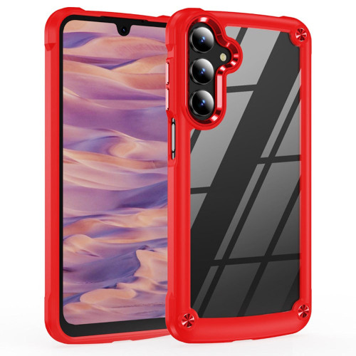 Military Grade Tough Shield Snap-on Transparent Case for Samsung Galaxy A16 5G - Red