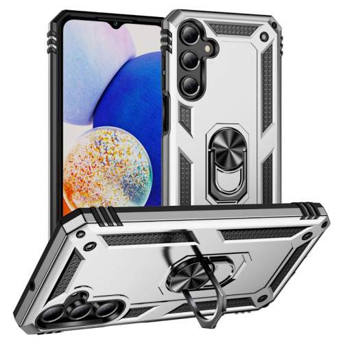 Military Grade Hybrid Case with Ring Grip for Samsung Galaxy A16 5G - Silver