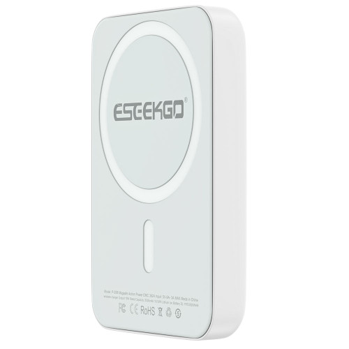 MagSafe Compatible Magnetic Wireless Power Bank 5000mAh for iPhone 12 / 13 / 14 / 15 / 16 Series - White