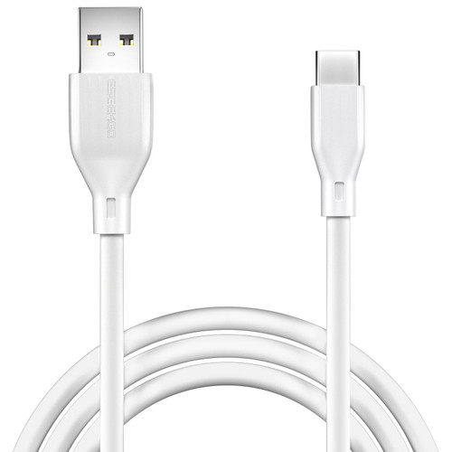 3.3 ft Macaron Stripes USB-C to USB-A High-Speed Charge & Sync Cable - White