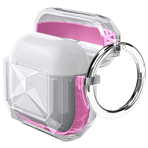 Rugged Clear Case with Reinforced Bumpers for AirPods (4th Generation) - Hot Pink