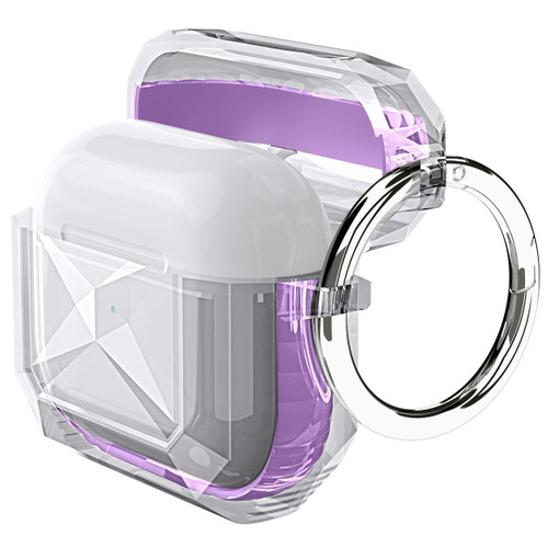 Rugged Clear Case with Reinforced Bumpers for AirPods (4th Generation) - Purple