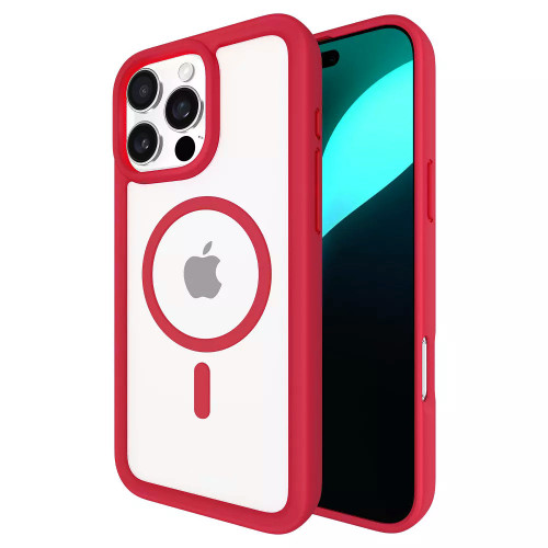 Acrylic Transparent Case with MagSafe for iPhone 16 Pro Max - Red