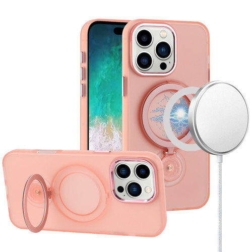 Candy Series MagSafe Hybrid Case with Kickstand Ring Holder for iPhone 16 Pro - Pink