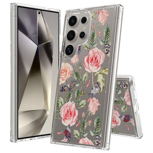 Fusion Shield Tough Snap-on Case for Samsung Galaxy S25 Ultra - Butterfly Roses