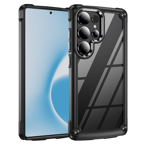 Military Grade Tough Shield Snap-on Transparent Case for Samsung Galaxy S25 Ultra - Black
