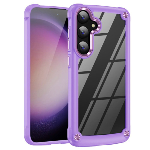 Military Grade Tough Shield Snap-on Transparent Case for Samsung Galaxy S25 Plus - Purple