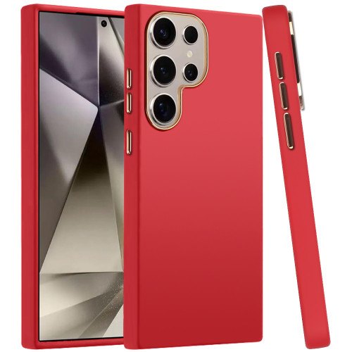 Soft Touch Dual-Layer Hybrid Case for Samsung Galaxy S25 Ultra - Red