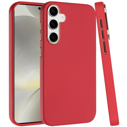 Soft Touch Dual-Layer Hybrid Case for Samsung Galaxy S25 Plus - Red