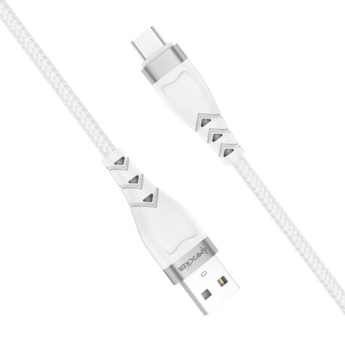5 ft. Premium Nylon Braided USB-C to USB-A High-Speed Charge & Sync Cable - White