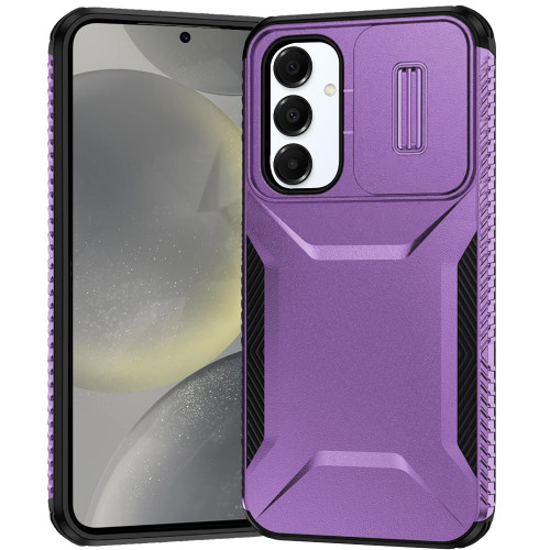 Combat Tough Series Hybrid Case with Camera Lens Cover for Samsung Galaxy S25 - Purple
