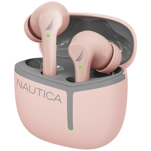 Nautica T670 True Wireless Bluetooth Stereo Earbuds with Charging Case - Pink Grey