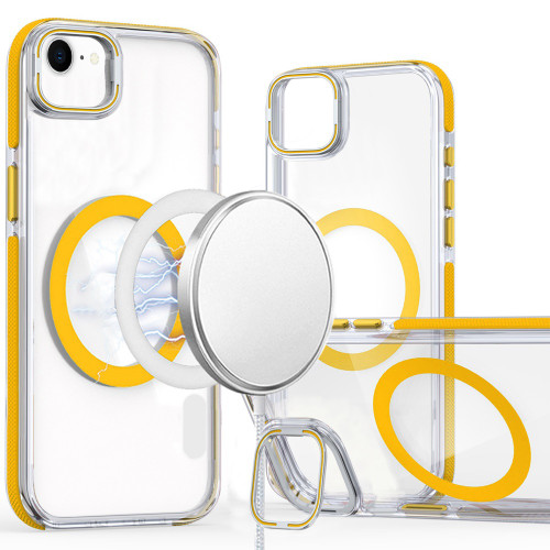 Clarity Collection MagSafe Case with Camera Ring Stand for iPhone 16e - Yellow