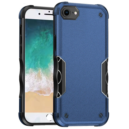 Military Grade Shockproof Hybrid Armor Case for iPhone 16e - Blue