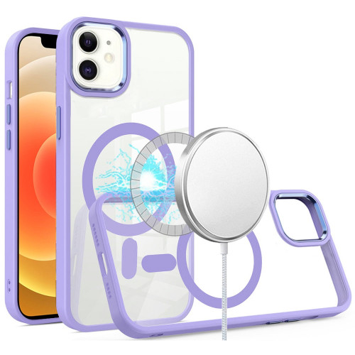 Perfect Crystal Clear MagSafe Case for iPhone 16e - Purple