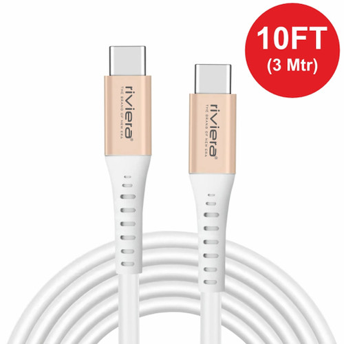 10 ft USB-C to USB-C High-Speed Charge & Sync Cable - White
