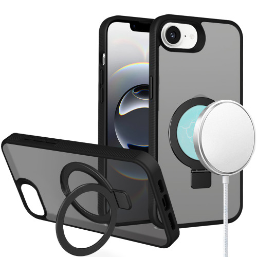 Frosted MagSafe Stand Case for iPhone 16e - Black
