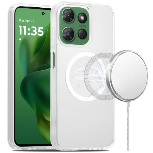 Shade Series Hybrid Case with MagSafe Magnetic Ring for Motorola Moto G Power 2025 - Clear