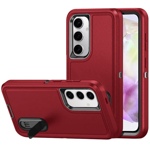 Military Grade TUFF Hybrid Armor Case with Kickstand for Samsung Galaxy A36 5G - Red