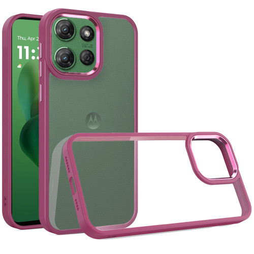 Optical Grade Acrylic Transparent Case for Motorola Moto G Power 2025 - Burgundy