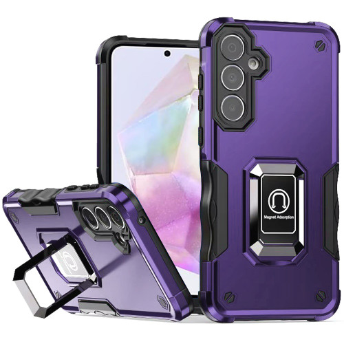 Military Grade Shockproof Hybrid Armor Case with Ring Grip for Samsung Galaxy A36 5G - Purple
