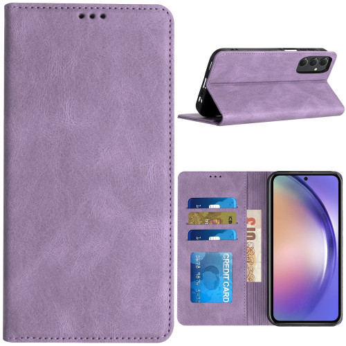 Leather Folio Wallet Case for Samsung Galaxy A36 5G - Purple