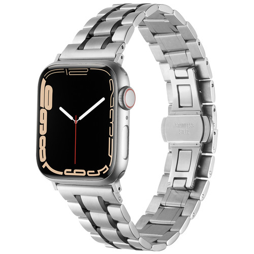 Sloan Stainless Steel Link Band for Apple Watch 42mm / 41mm / 40mm - Silver Black