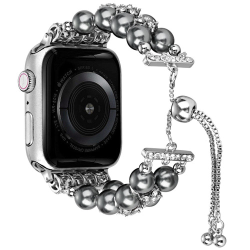 Pearl and Diamond Bracelet Band for Apple Watch 42mm / 41mm / 40mm - Grey
