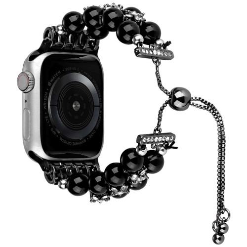 Pearl and Diamond Bracelet Band for Apple Watch 49mm / 46mm / 45mm / 44mm - Black