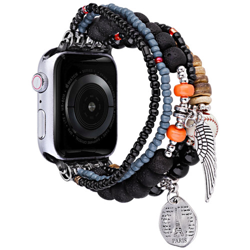 Beaded Ornaments Bracelet Band for Apple Watch 42mm / 41mm / 40mm - Black