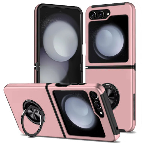 360 Rotating Ring Grip Hybrid Case for Samsung Galaxy Z Flip 6 - Pink