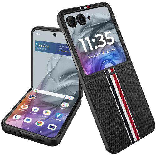 Carbon Fiber Series Protective Cover for Motorola Razr 2024 - Black