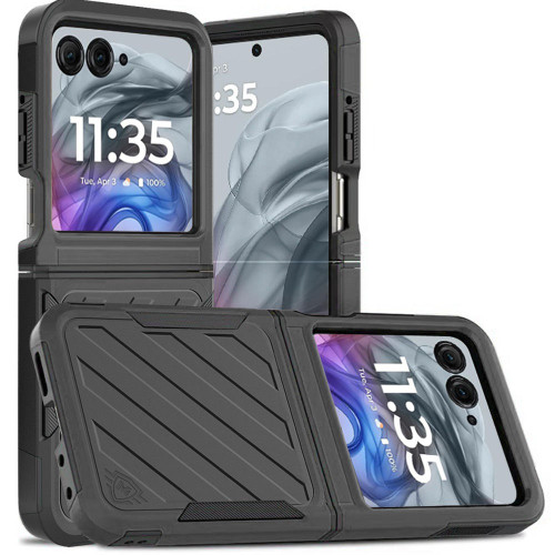 Military Grade Noble Hybrid Armor Case for Motorola Razr 2024 - Black