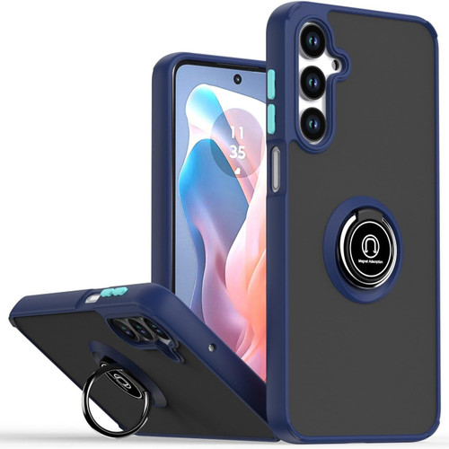 Transparent Hybrid Case with Ring Grip for Samsung Galaxy A26 5G - Blue