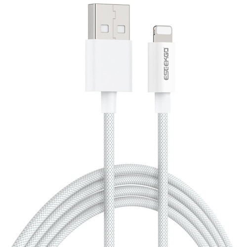 4 Ft. High-Speed Lightning to USB-A Charging and Sync Braided Cable - White